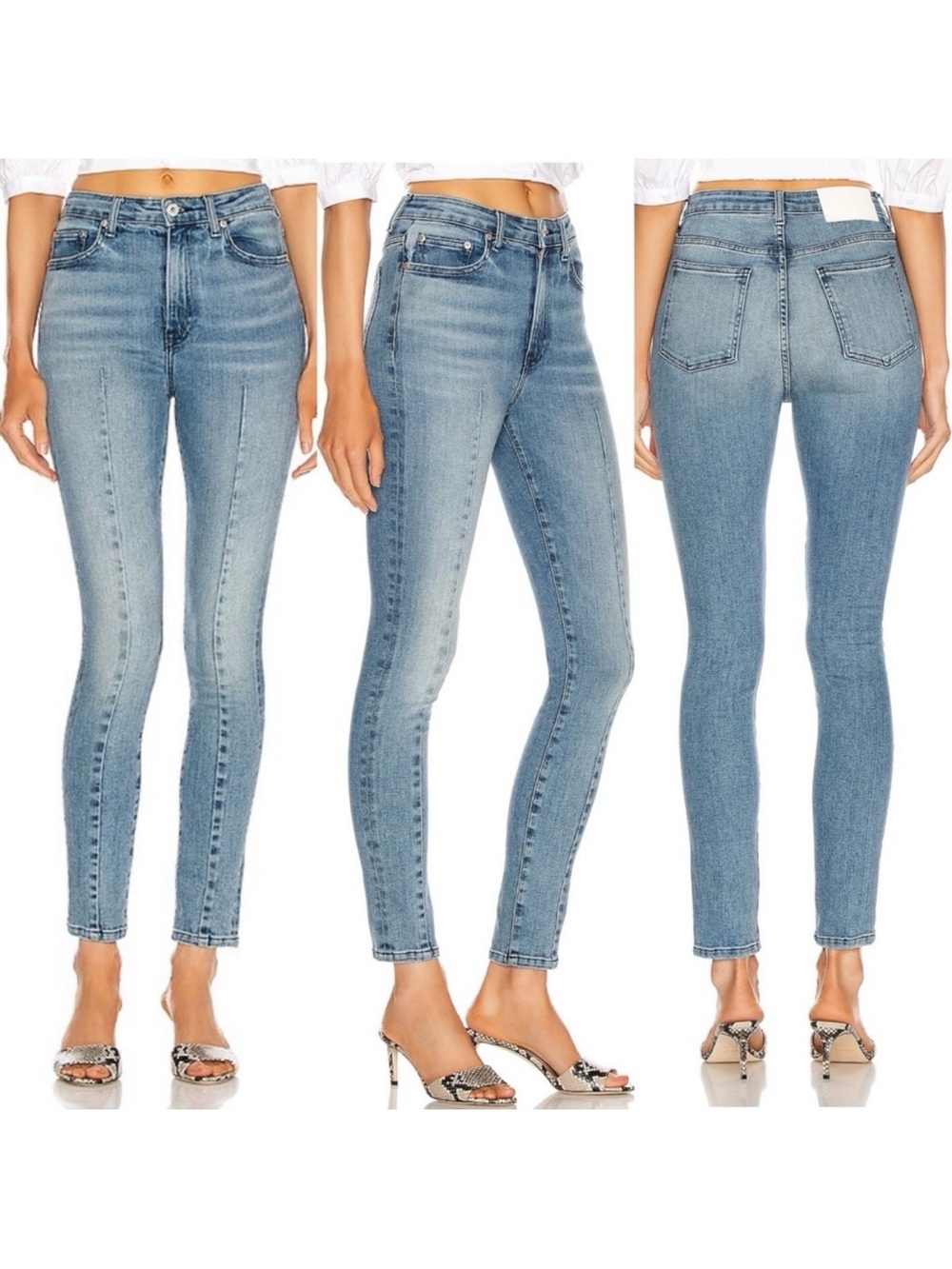 Jonathan Simkhai Standard Rae Darted High Waisted Skinny Jeans: Vintage Melrose